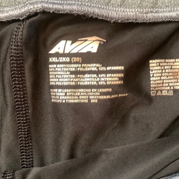 Avia Gray Mesh Panel Lined Work Out Athletic Sweat Shorts Plus Size XXL (20) - Picture 6 of 6